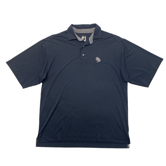 FootJoy Polo Shirt Mens M Medium Navy Blue ProDry Lisle Stretch Sweat Wicking - Picture 1 of 11